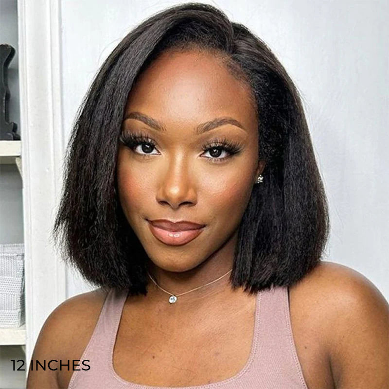 Amara — Demi-perruque Kinky Straight Hairline Invisible 18" 250%